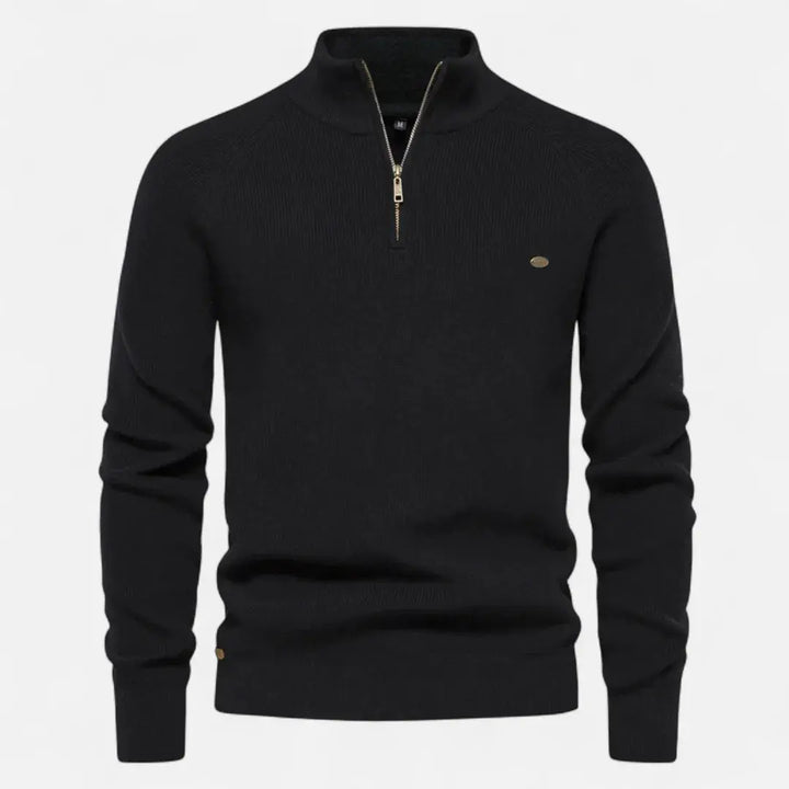 Men's Half-Zip Cotton Knit Pullover-MODAUTLET