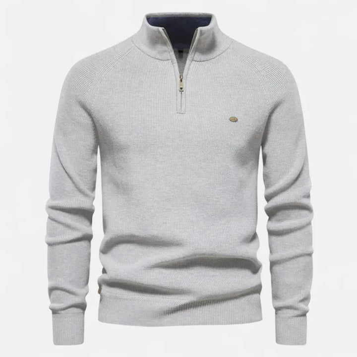 Men's Half-Zip Cotton Knit Pullover-MODAUTLET