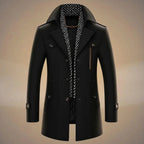Men's Long Wool Overcoat - Stylish & Warm Outerwear Obsidian Black