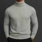 Men's Merino Wool-Blend Turtleneck Sweater Gray