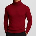 Men's Merino Wool-Blend Turtleneck Sweater Red