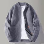Men's Loose Knit Mock Cardigan Gray