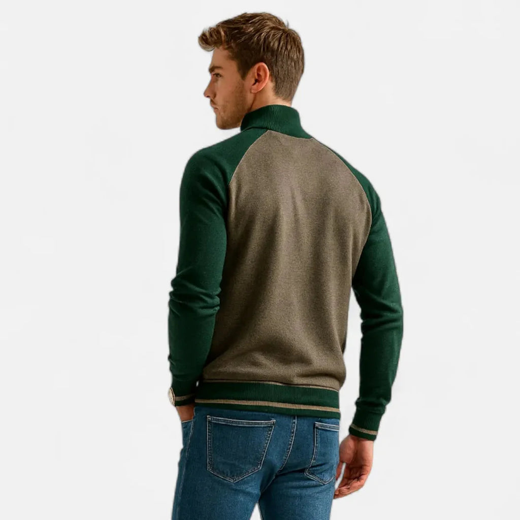 Men's Zip-Up Knit Raglan Jacket