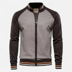 Men's Zip-Up Knit Raglan Jacket Brown