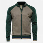 Men's Zip-Up Knit Raglan Jacket Green