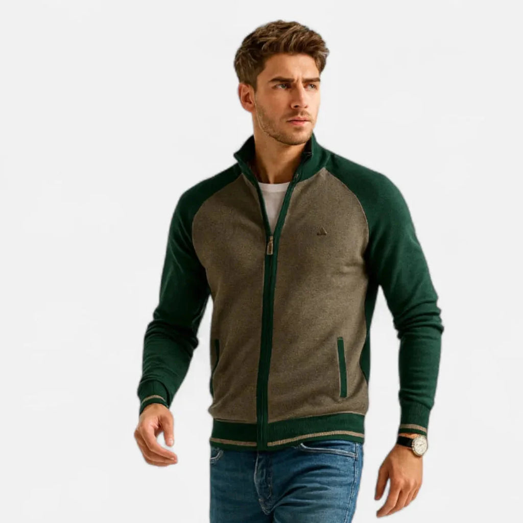 Men's Zip-Up Knit Raglan Jacket