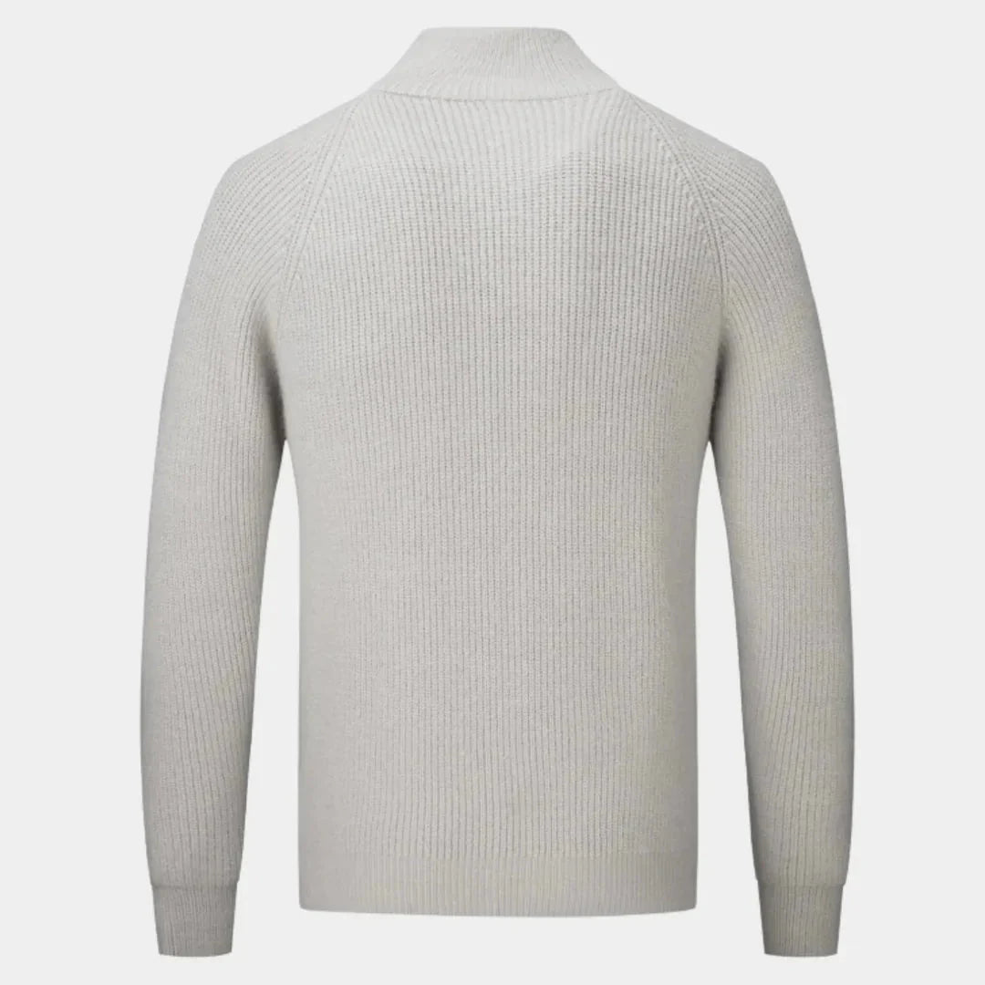 Men's Ribbed Zip Sweater - Stylish & Comfortable