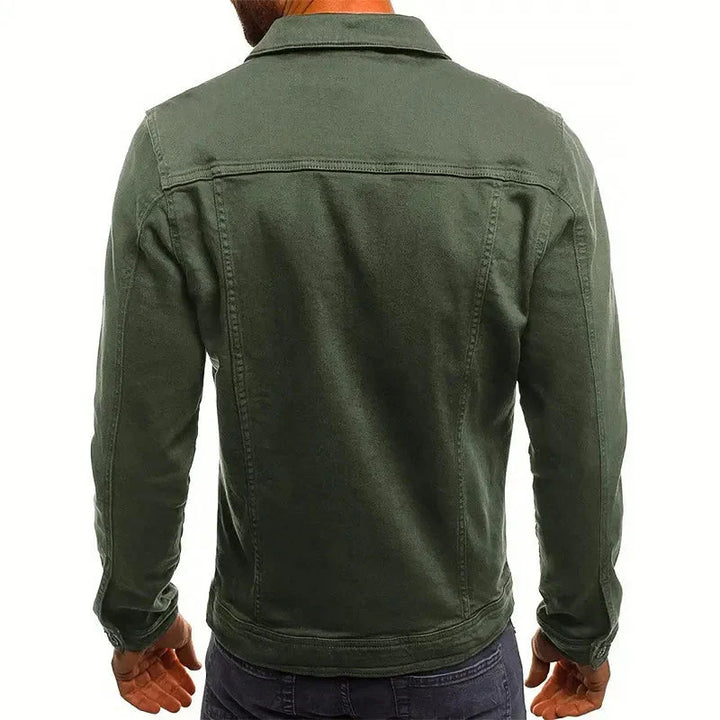 Men's Slim-Fit Denim Jacket with Buttons-MODAUTLET