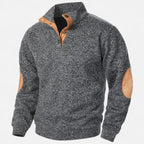 Men's Stand-Collar Knit Sweater - Stylish & Comfortable Charcoal