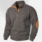 Men's Stand-Collar Knit Sweater - Stylish & Comfortable Coffee