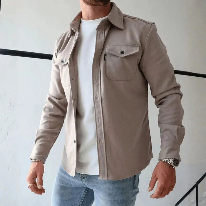 Men's Casual Structured Button-Up Overshirt-MODAUTLET