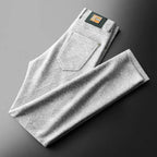 Men's Stretch Jacquard Textured Pants White
