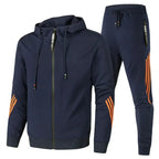 Men's Stylish Two-Piece Tracksuit Set Blue