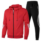 Men's Stylish Two-Piece Tracksuit Set Red