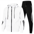 Men's Stylish Two-Piece Tracksuit Set White