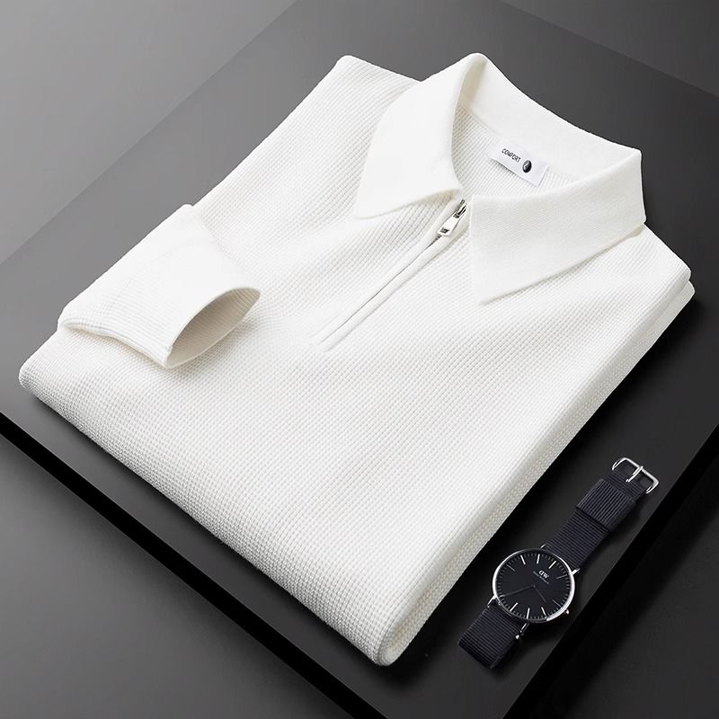 Men's 1/4 Zip Sweater - Cayo Style White