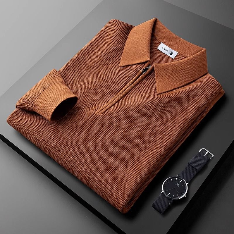 Men's 1/4 Zip Sweater - Cayo Style Brown