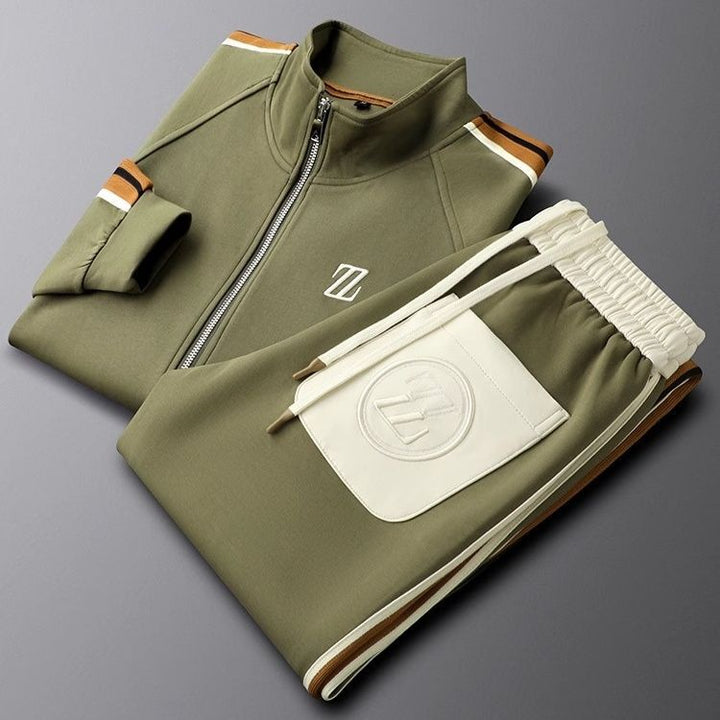Men’s 2 Piece Tracksuit Set - Comfort & Style Olive Green