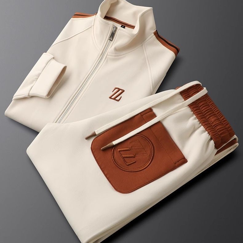 Men’s 2 Piece Tracksuit Set - Comfort & Style Legacy Cream