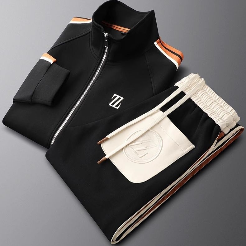 Men’s 2 Piece Tracksuit Set - Comfort & Style Deep Black