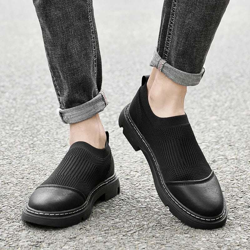 Men's Breathable Mesh Slip-On Sneakers Black
