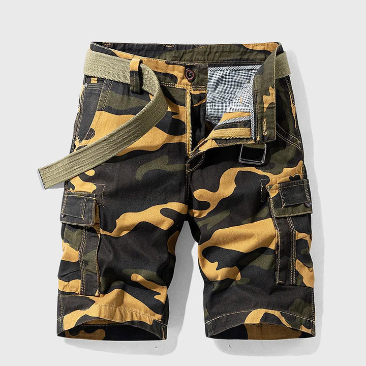 Men's Camo Cargo Shorts with Belt - Outdoor Utility Wear-MODAUTLET
