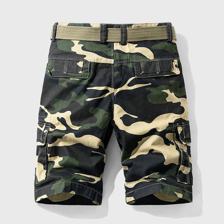 Men's Camo Cargo Shorts with Belt - Outdoor Utility Wear-MODAUTLET