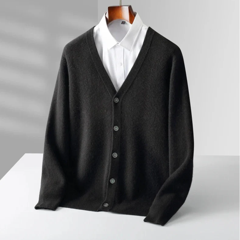 Men's Cashmere Cardigan Black