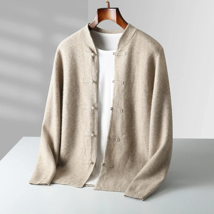 Men's Cashmere Cardigan - Luxurious Comfort and Style Beige