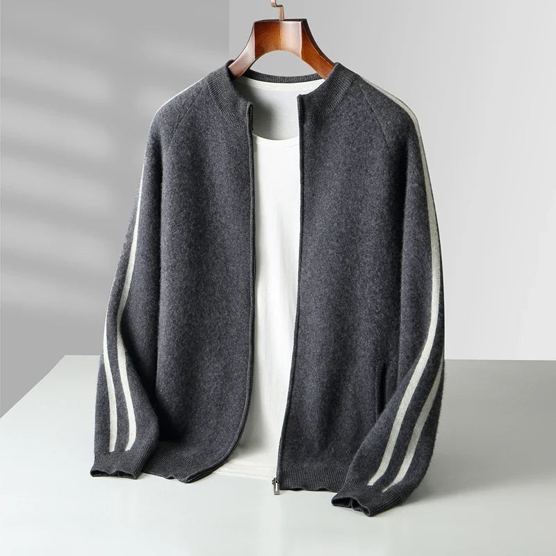 Men's Cashmere Cardigan - Luxurious Comfort and Style Charcoal Gray