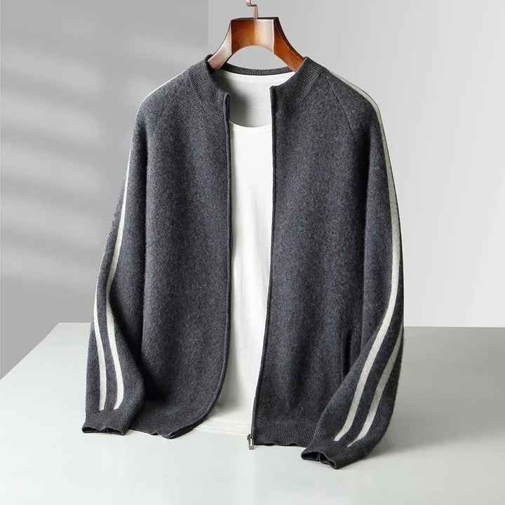 Men's Cashmere Cardigan - Luxurious Comfort and Style Charcoal Gray