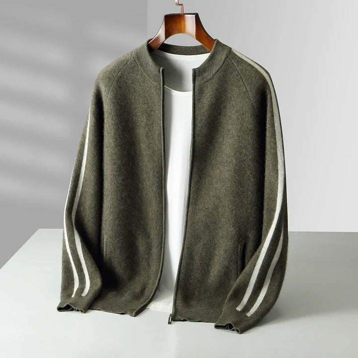 Men's Cashmere Cardigan - Luxurious Comfort and Style Olive Green