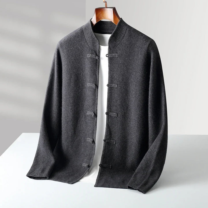 Men's Cashmere Cardigan - Luxurious Comfort and Style Dark Gray