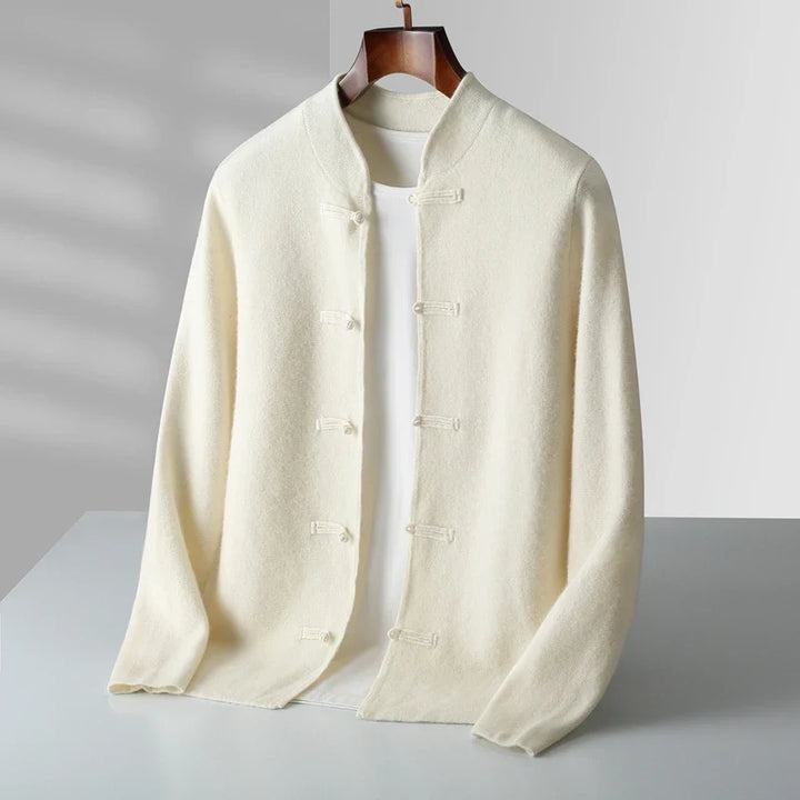 Men's Cashmere Cardigan - Luxurious Comfort and Style Cream