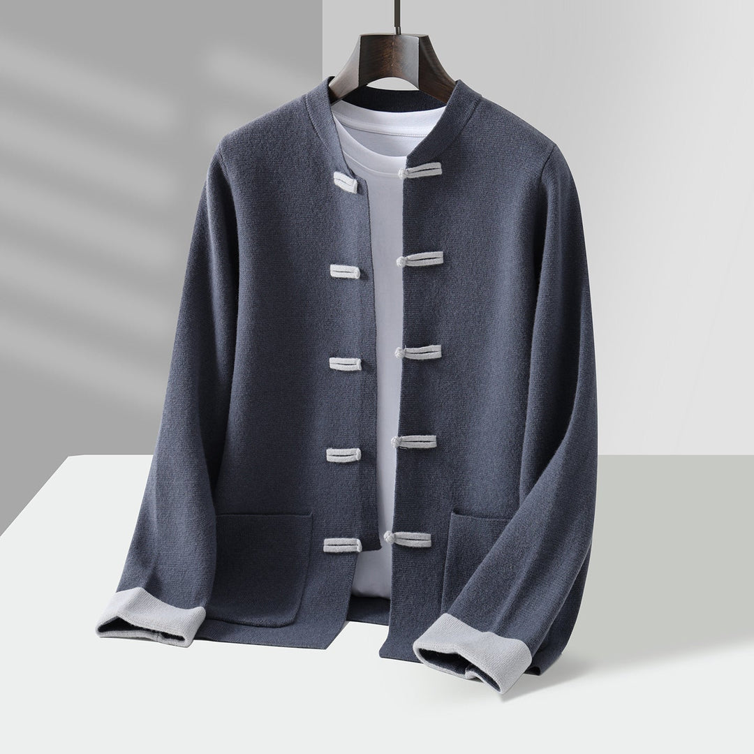 Men's Cashmere Cardigan - Luxurious Soft Knit Sweater Gray