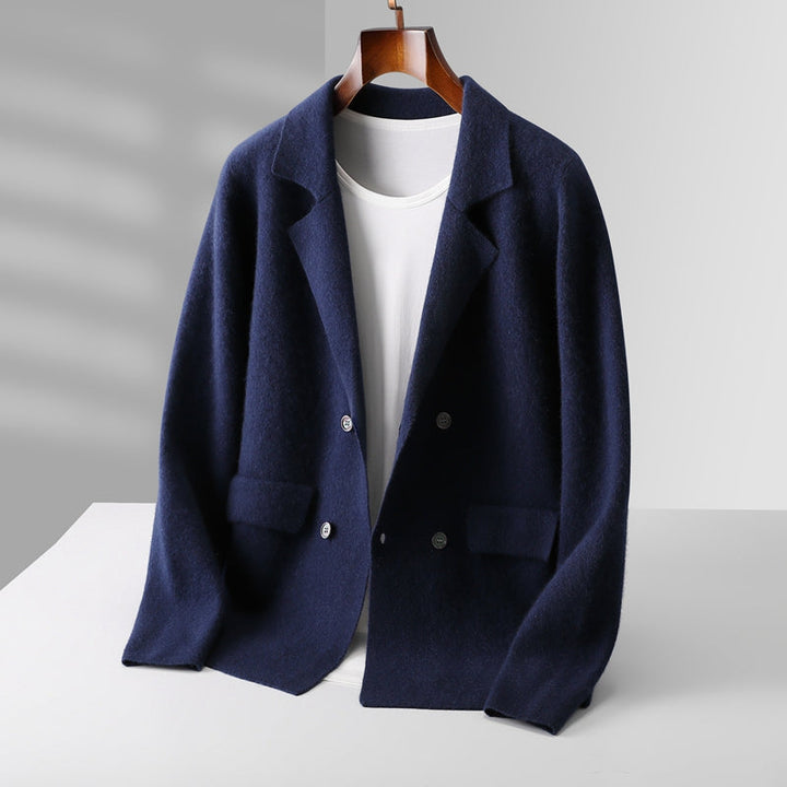 Men's Cashmere Cardigan - Luxurious Soft Knit Sweater Navy Blue