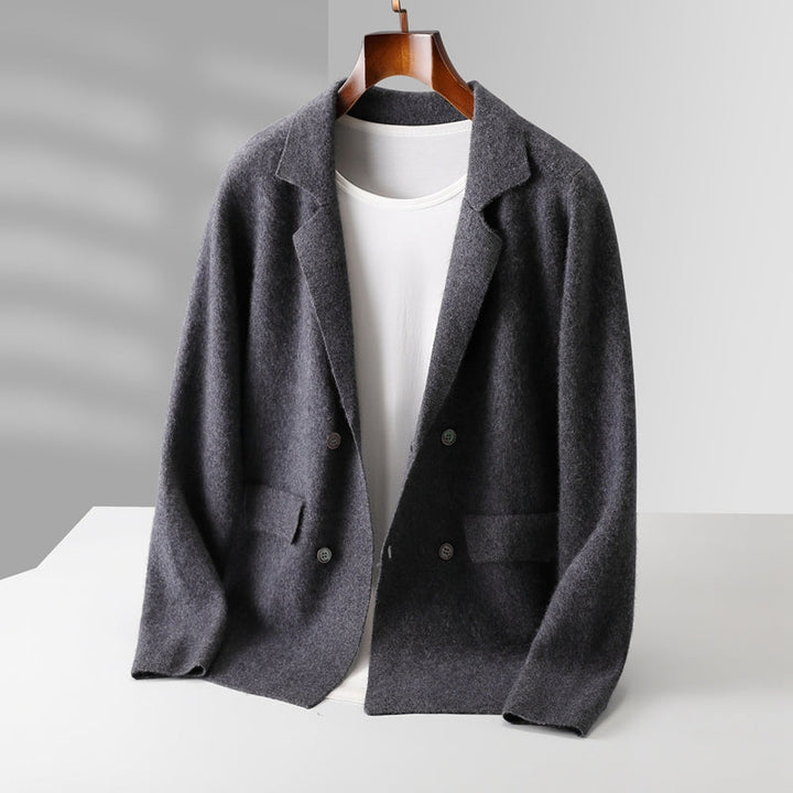 Men's Cashmere Cardigan - Luxurious Soft Knit Sweater Dark Gray