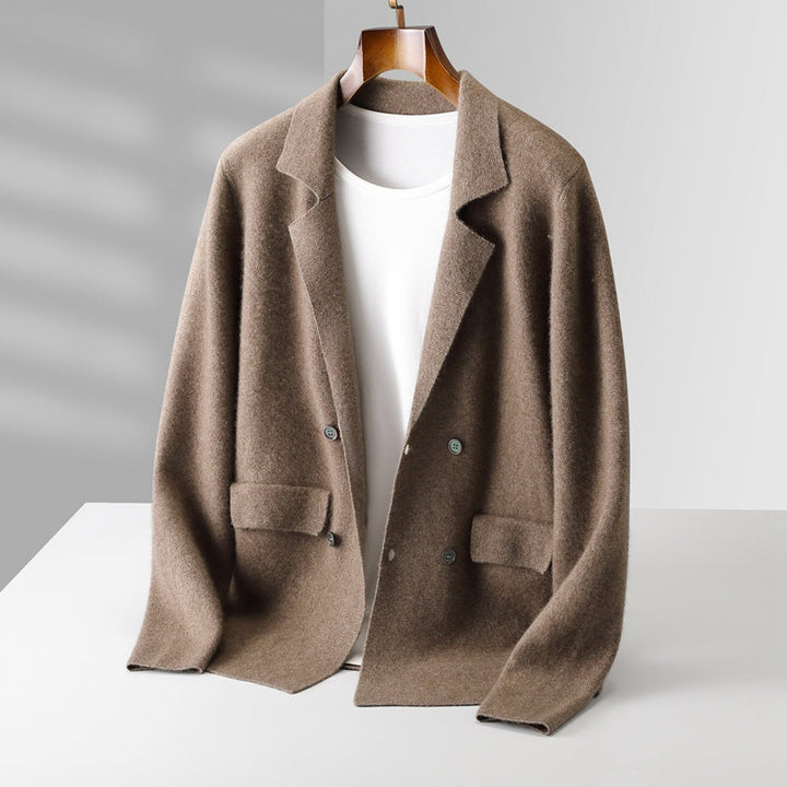 Men's Cashmere Cardigan - Luxurious Soft Knit Sweater Camel