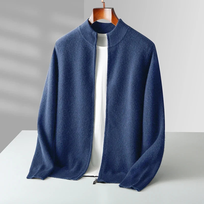 Men's Cashmere Cardigan - Luxurious Soft Knitwear Blue