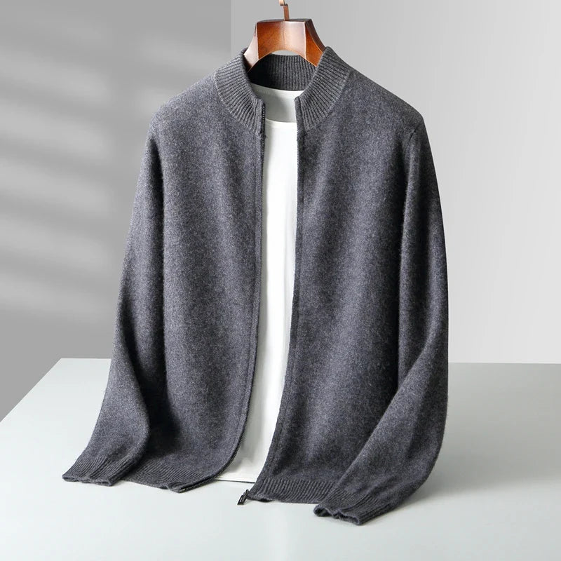 Men's Cashmere Cardigan - Luxurious Soft Knitwear Heather Gray