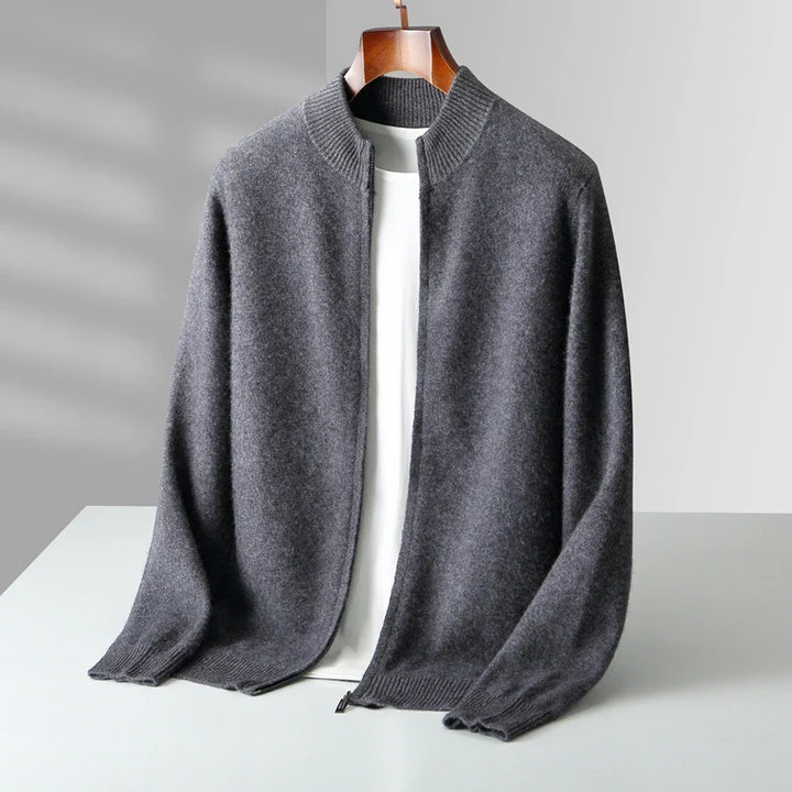 Men's Cashmere Cardigan - Luxurious Soft Knitwear Heather Gray