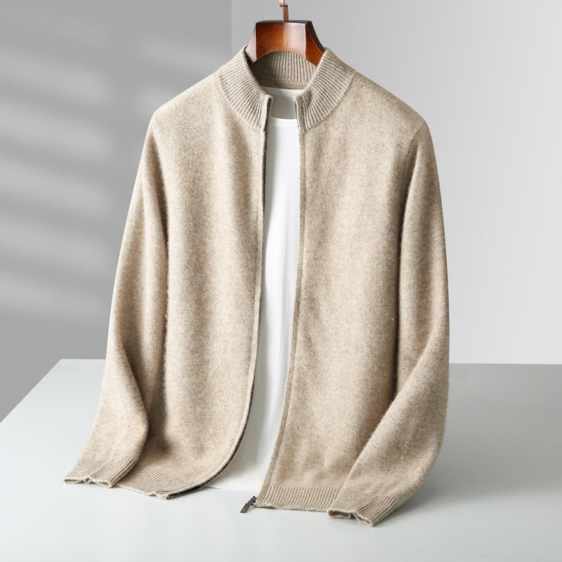 Men's Cashmere Cardigan - Luxurious Soft Knitwear Beige