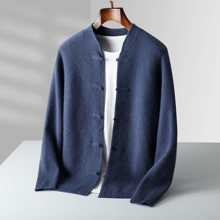 Men's Cashmere Cardigan - Luxurious Warmth and Style Navy Blue