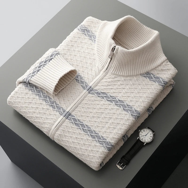 Men's Cashmere Cardigan - Naples Style White