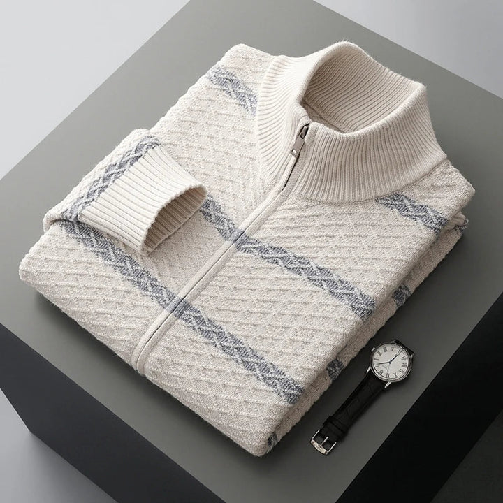 Men's Cashmere Cardigan - Naples Style White