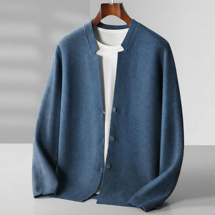Men's Cashmere Cardigan in Firenze Style Blue