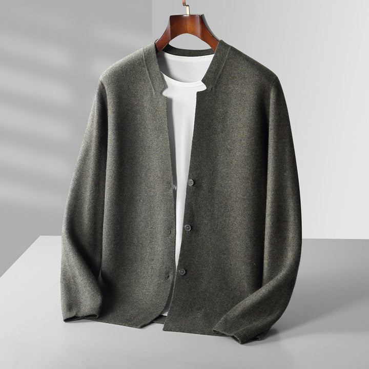Men's Cashmere Cardigan in Firenze Style Olive