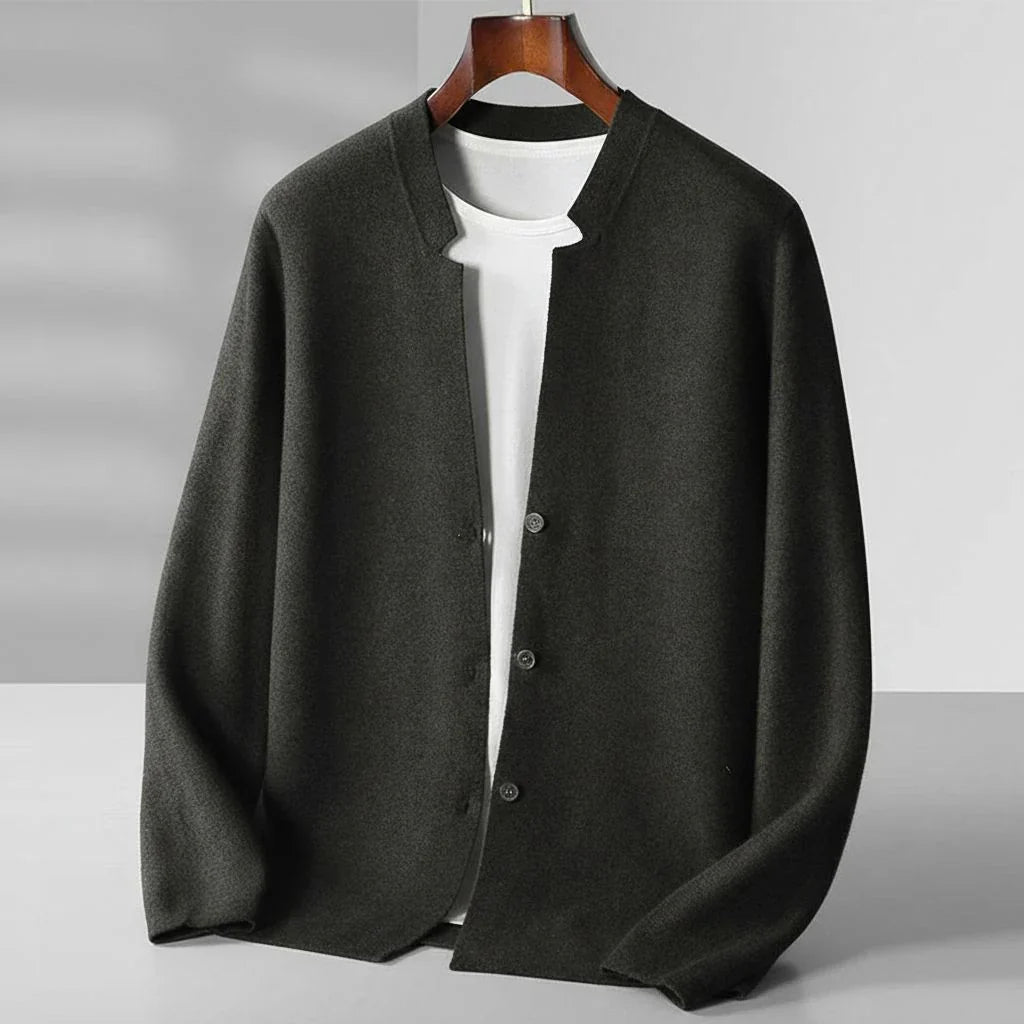 Men's Cashmere Cardigan in Firenze Style Black