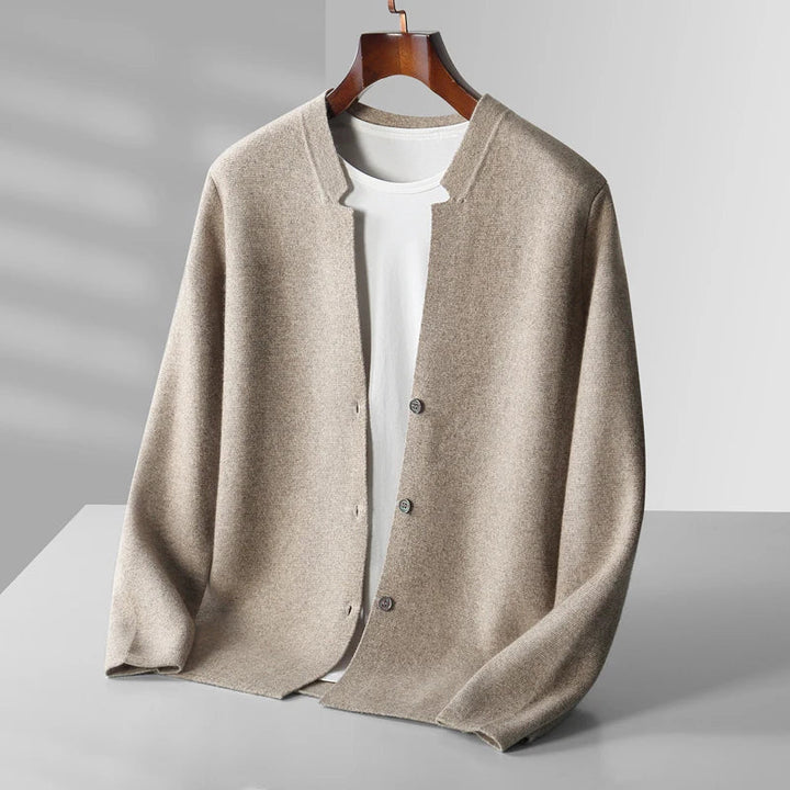 Men's Cashmere Cardigan in Firenze Style Beige