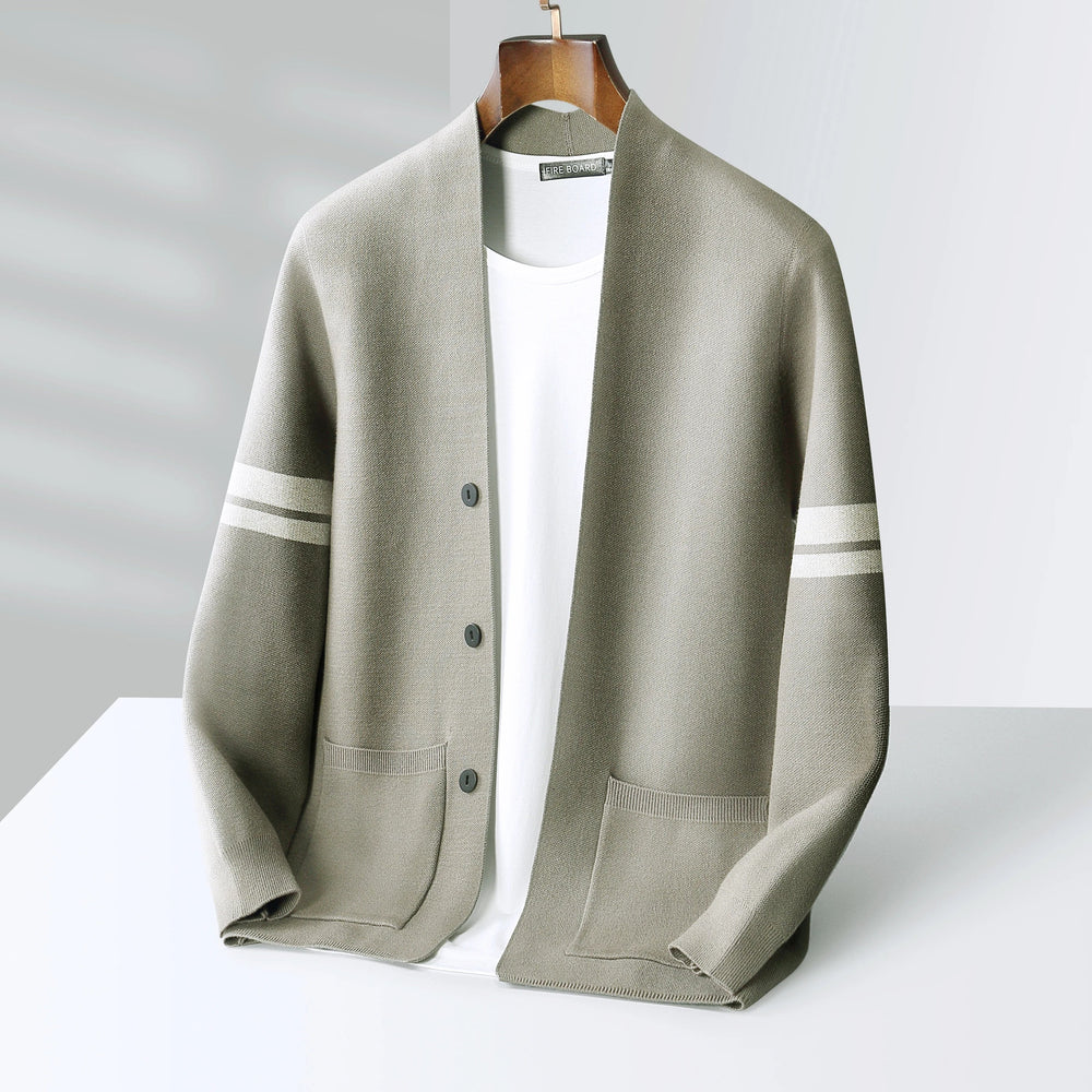 Men's Cashmere Cardigan in Florence Style Sand Beige